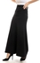 Esla Plain Black Banded Classic Length A-Line Skirt