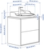 TÄNNFORSEN / RUTSJÖN Wash-stnd w drawers/wash-basin/tap - light grey/white marble effect 62x49x76 cm