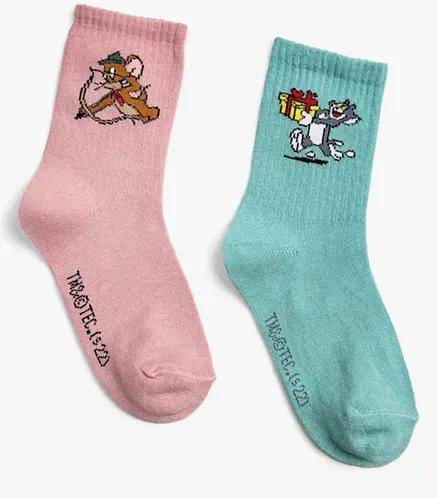 Koton 2-Pack Tom & Jerry Printed Socks Set - Multicolor