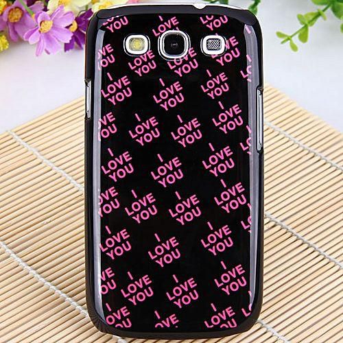 Generic Unique Love You Pattern Electroplating Protective Plastic Back Case For Samsung Galaxy S3 I9300 - Black And Pink