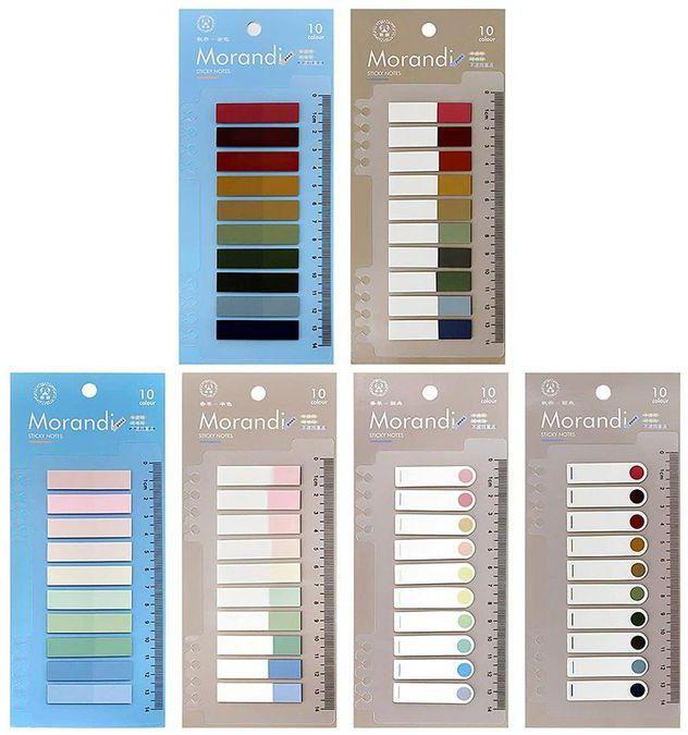 1200 Pcs Sticky Index Label Signs, Page Marker Sticker Translucent Writable and Reapply Color Document Labels with Ruler