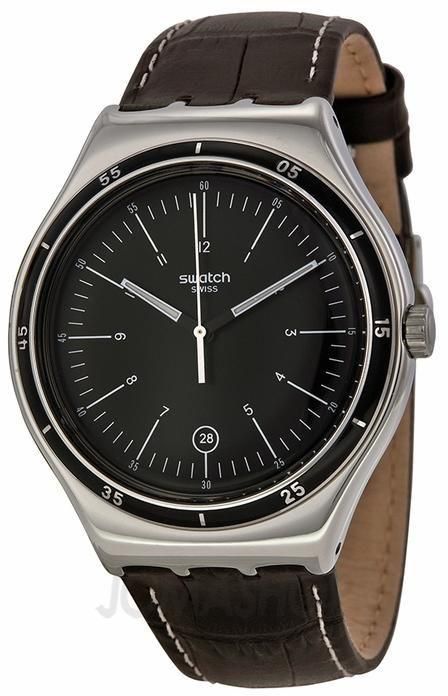 Swatch Trueville Watch for Men - Analog Leather Band - YWS400