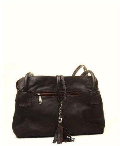 WiiKii Shoulder Bag Leather - Dark Brown