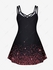 Plus Size Girl Moon Skull Flower Glitter Print Crisscross Cami Dress - 6x