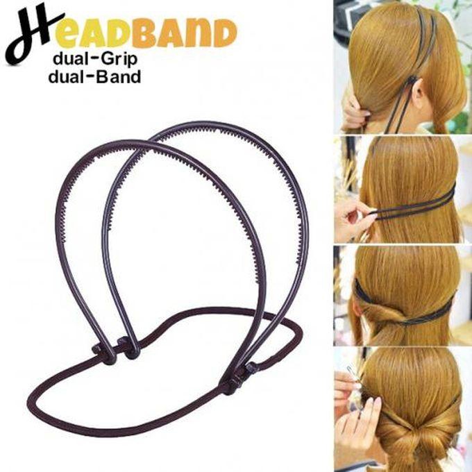 Double Hair Bands Dual Grip & Dual-Band - 1 Pcs