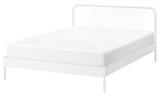 NESTTUN Bed frame, white/Lindbåden, 160x200 cm - IKEA