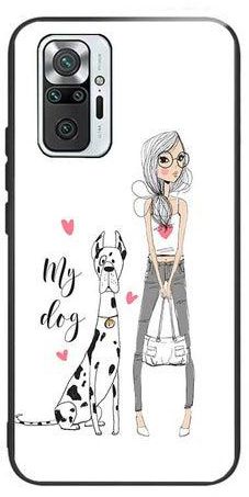 OKTEQ TPU Protection and Hybrid Rigid Clear Back Cover Case My Dog Girl for Xiaomi Redmi Note 10 Pro / Redmi Note 10 Pro Max