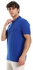 George Pique Pattern Turn Down Collar Polo Shirt - Royal Blue