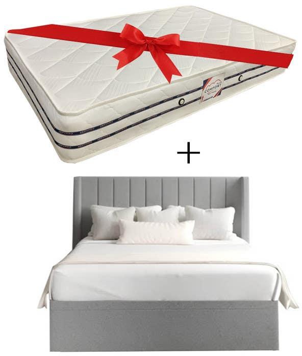 احصل على سرير بالمرتبة خشب كبس كونتر، 100×125×195 سم مقاس مفرد - رمادى مع أفضل العروض | رنين.كوم