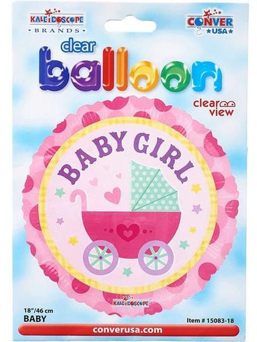 Conver Kaleidoscope Baby Girl Stroller Foil Mylar Balloon, 5 Piece