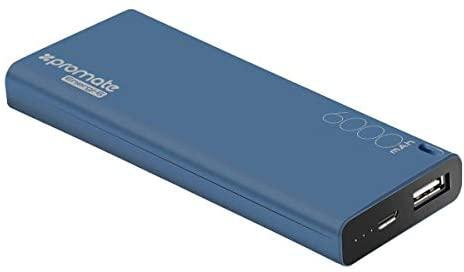 Promate Power Bank, High-Capacity 6000mAh Ultra Compact Portable Battery Charger with 2.1A USB Port Charger and Automatic Voltage Regulation for Smartphones, Tablets, MP3, GPS, Energi-6 Blue