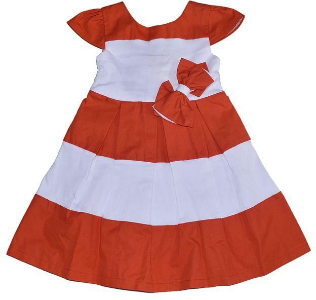 La Princess Baby Dress With Belt - Red/White