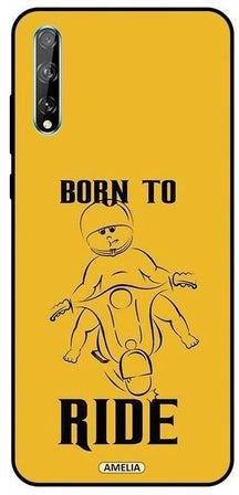غطاء حماية واقي لهاتف هواوي P سمارت S. طبعة بعبارة "Born To Ride"