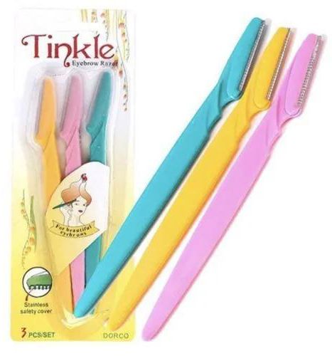 Tinkle Eyebrow Shaper Razor- 3pcs This set of eyebrow razor can be used to removes the fine hairs of the eyebrow, neck and face as well as any un-necessary hair elsewhere.  They ar