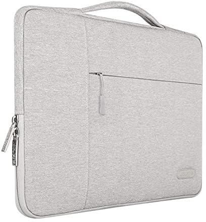 MOSISO Laptop Sleeve Compatible with MacBook Air/Pro, 13-13.3 inch Notebook, Compatible with MacBook Pro 14 inch 2023-2021 A2779 M2 A2442 M1, Polyester Multifunctional Briefcase Bag, Gray