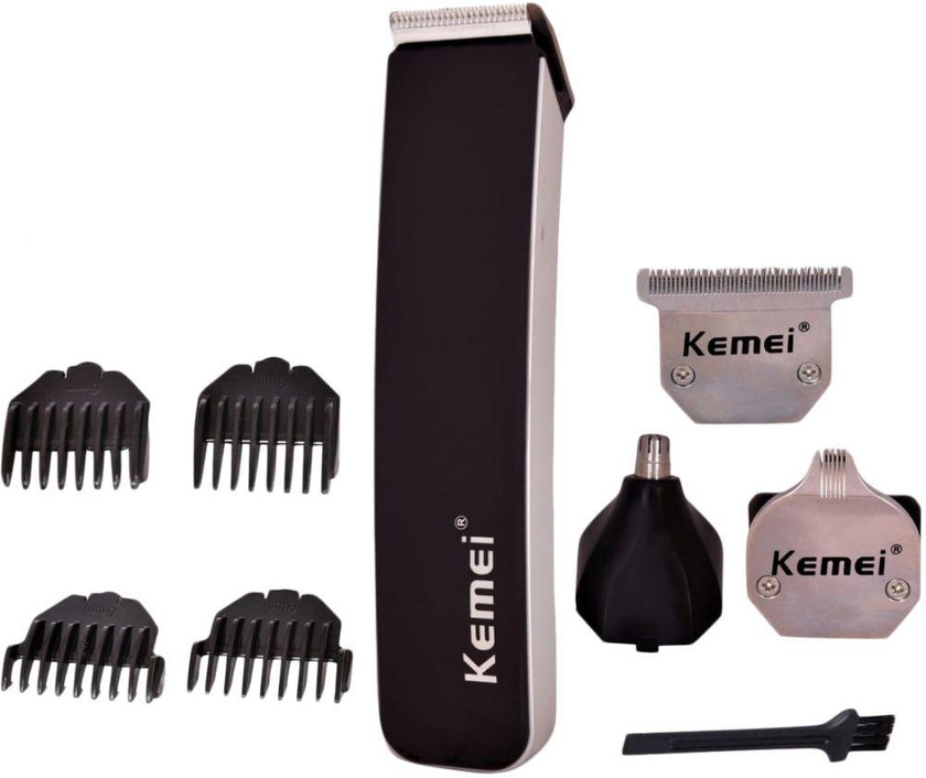 kemei KM-3590 5 in 1 Trimmer With Grooming Kit - Black Silver