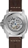 Fossil Modern Machine Men's Silver Dial Leather Band Automatic Watch - ME3083