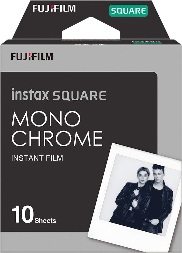 Fujifilm Instax Square - Instant Film, 10 Sheets, 16671332, Monochrome