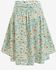 Plus Size Floral Print Ruched High Low Skirt - L