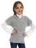 Zodiac Sleeveless Glittery Touches Slip On Knitted Girls Vest - Grey