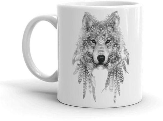 Wolf Feather - White Mug