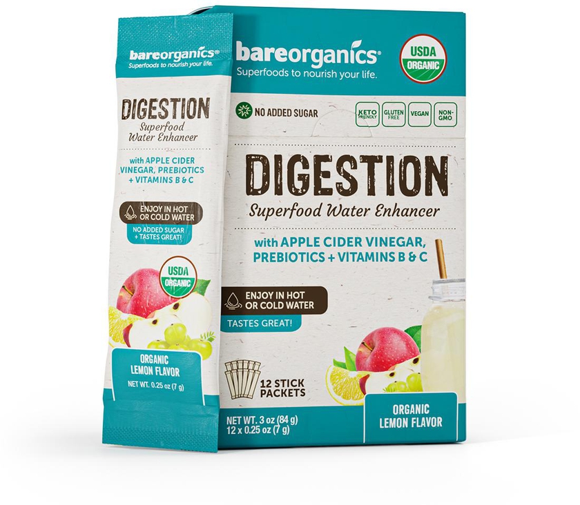 BareOrganics ON-THE-GO DIGESTION SUPERFOOD DRINK MIX (Organic)