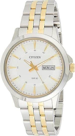 Get Citizen BF2018-52A Casual Watch with QUARTZ WR 50 for Men, Stainless Steel Starp - Silver Gold with best offers | Raneen.com