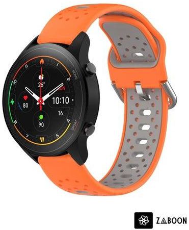 Watch Band For Xiaomi MI Watch S1 Pro 22mm Breathable Two-Color Silicone (Orange+Grey)
