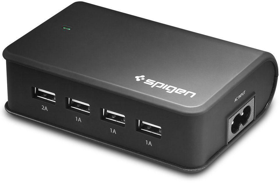 Spigen USB Wall Charger [4-Port 25W] [Rapid] for Smartphones, Tablets and Many Other Devices