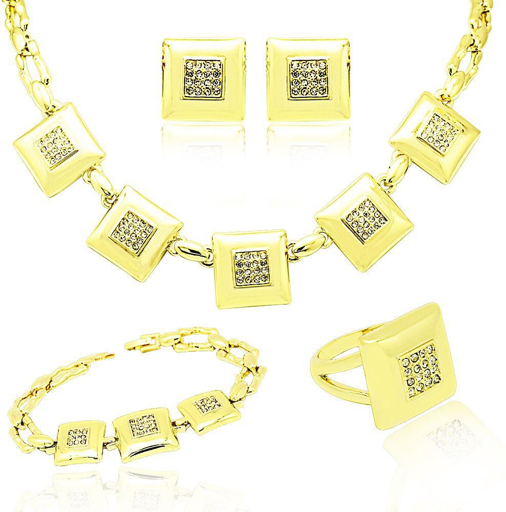 Mysmar 18k Yellow Gold Plated Bridal Jewelry Set [GY011]