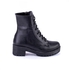 High quality zipper leather half boot BLACK-B-3