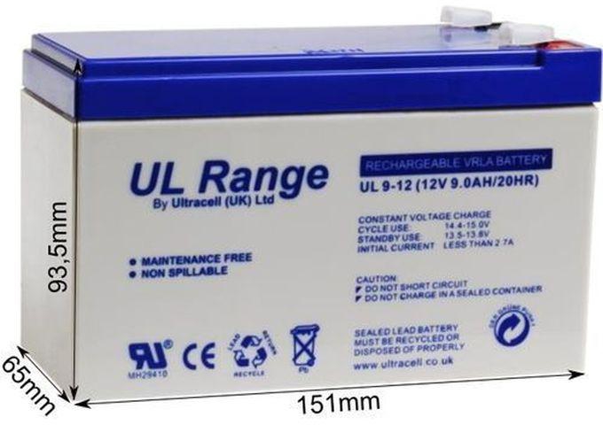 Ultracell UL9-12 Battery - 12V - 9A