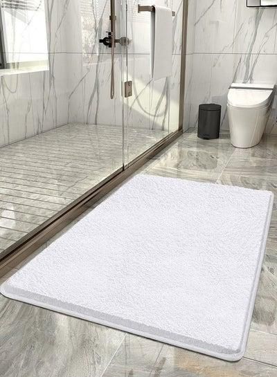 Bathroom Absorbent Carpet Non Slip Mat-White