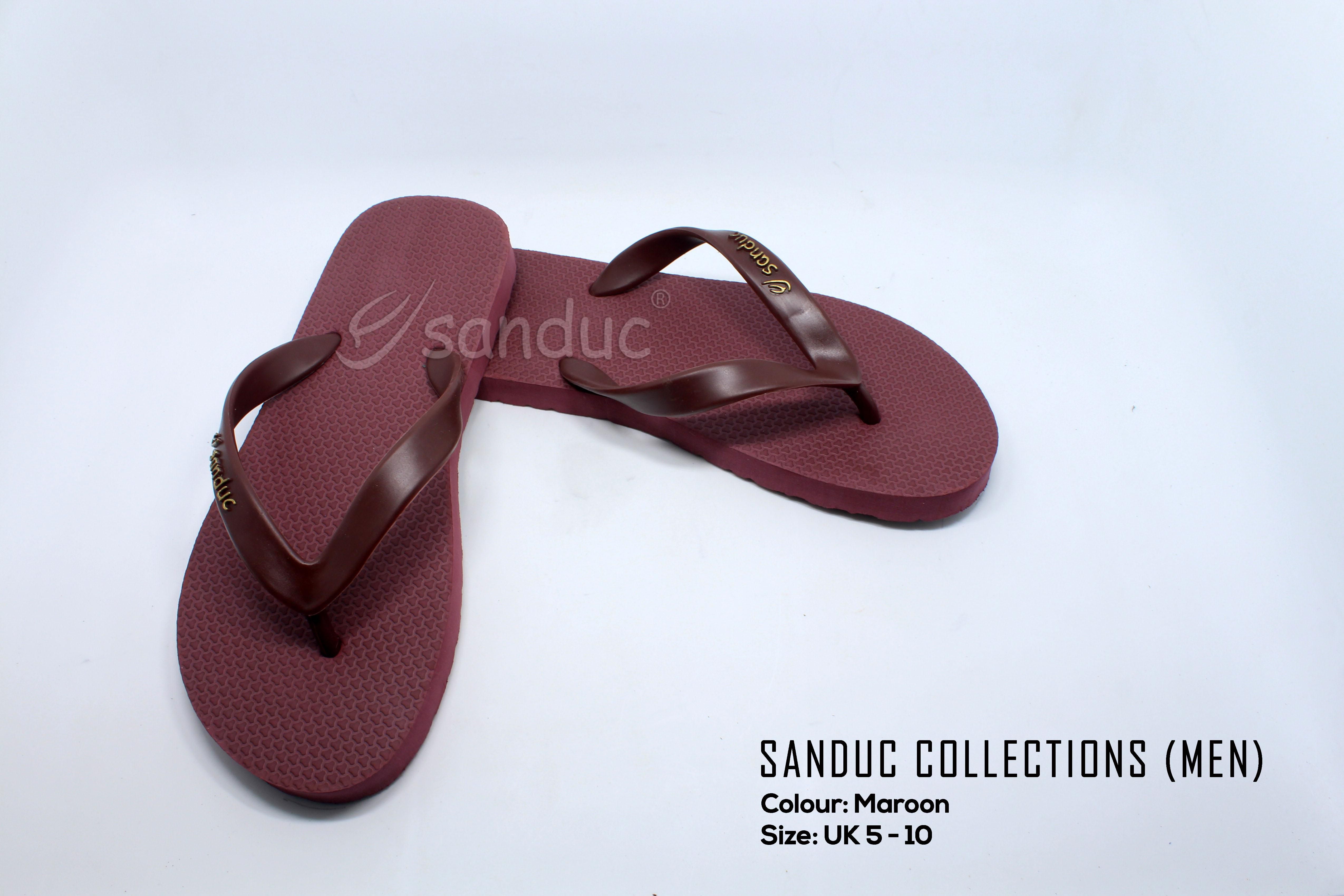 Sanduc Casual Men Flip Flops Slipper Sandal (Maroon)