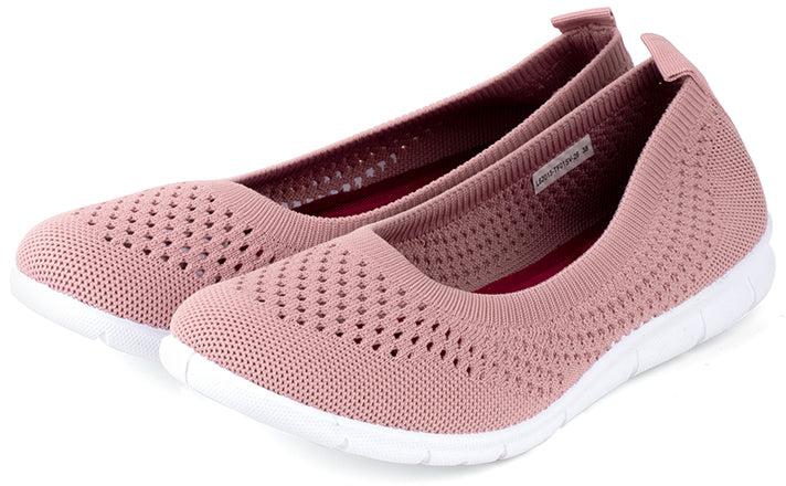 LARRIE Ladies Stretchable Comfort Casual Sneakers - 4 Sizes (Pink)