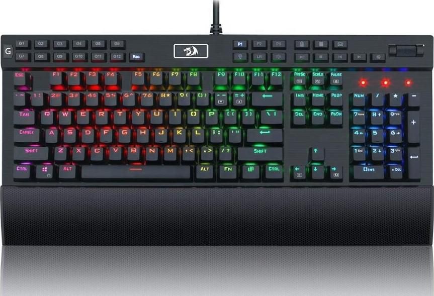 Redragon Yama K550 RGB LED Mechanical Gaming Keyboard,131 Key, Programmable Macro Keys, Wrist Rest, Volume control | K550RGB-1