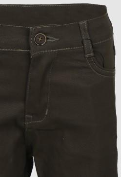 Plain Olive Boys Gabardine Short with Pockets ENG031 SS22