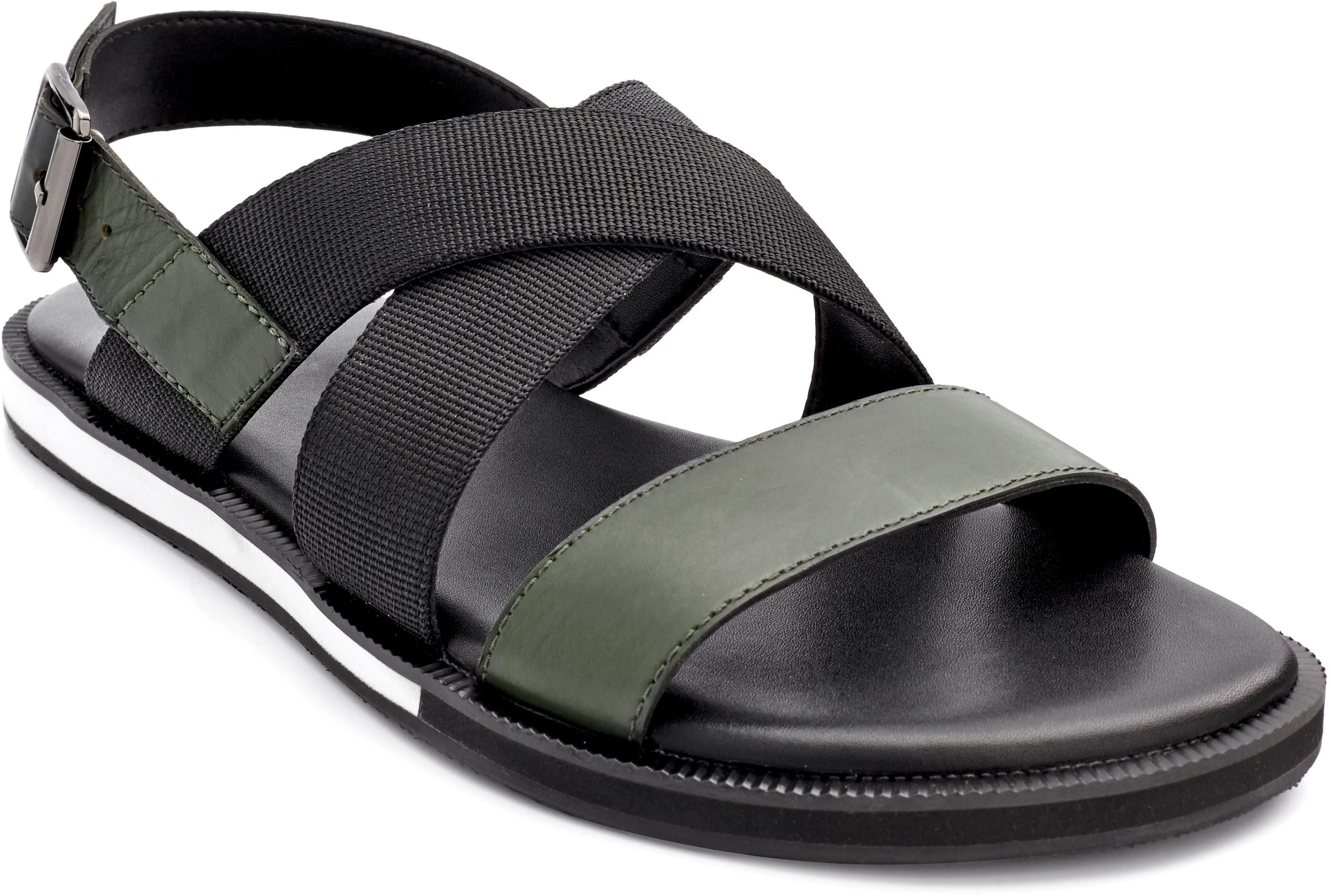 Projet1826 Achen Back Sling Leather Sandals (Olive Green)