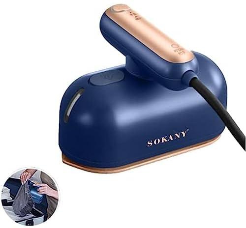 SOKANY SK-3064 1000W Vertical Steam Travel Iron, 2 in 1 Dry Iron & Steam Iron，70ml Tank, Rotating Handle, Pouch, 635g Lightweight Mini Steam Iron, Perfect for Travel, Quilting & Sewing(SK-3064)