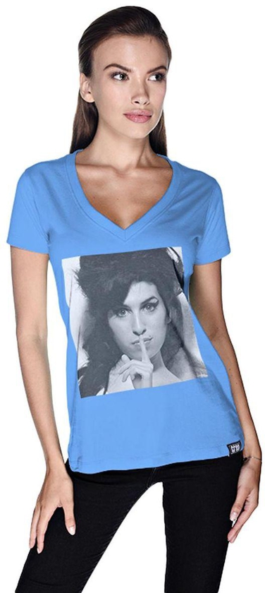 Creo Amy Winehouse T-Shirt For Women - S, Blue
