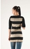 Ravin Women Black & Beige 3/4 Sleeve Striped Tunic