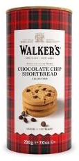 Walkers Pure Butter Chocolate Chip Shortbread Rounds Drum 200g