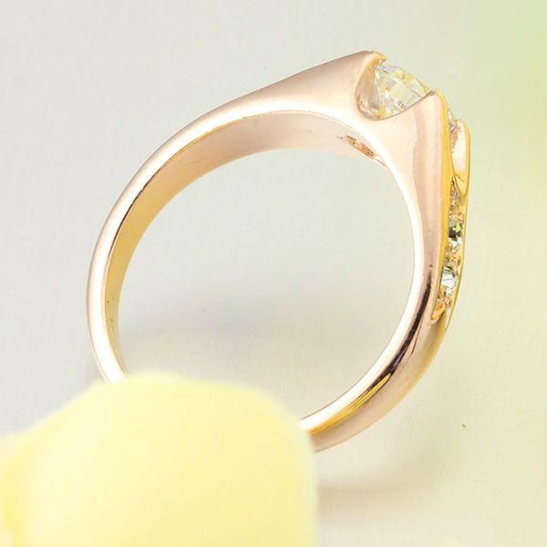 Ring 18k Gold Plated Polish Rings For Women, Size 7