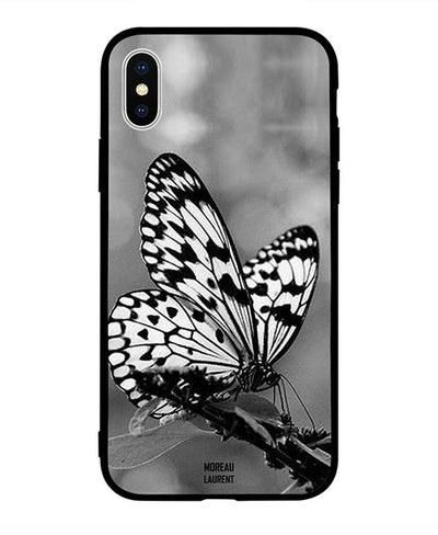 Skin Case Cover -for Apple iPhone X Black & White Butterfly Black & White Butterfly