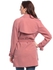 Glamorous Dusty Pink Polyester Trench Coat For Women