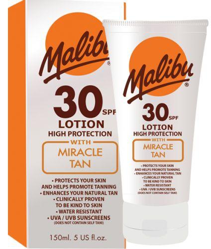 Malibu SPF30 Sunscreen Lotion with Miracle Tan - 150ml