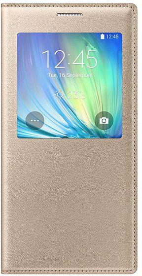 Margoun Slim Leather Case Flip Cover for Samsung Galaxy A7 Golden