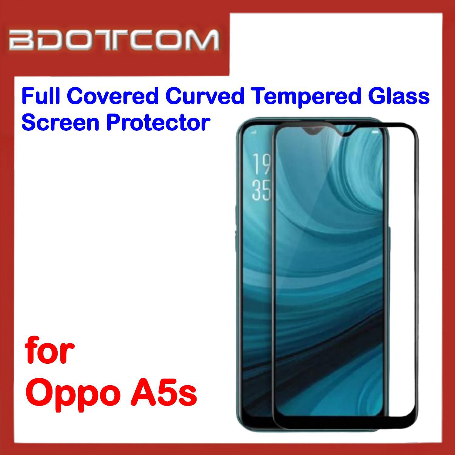 Bdotcom Full Covered Curved Tempered Glass Screen Protector for Oppo A5s (Black)