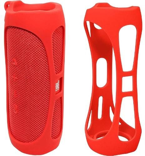 Silicone Case For Jbl Flip 5 Bluetooth Speaker- Red