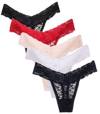 5 Pack Lace Detail Casual Brief Multicolour